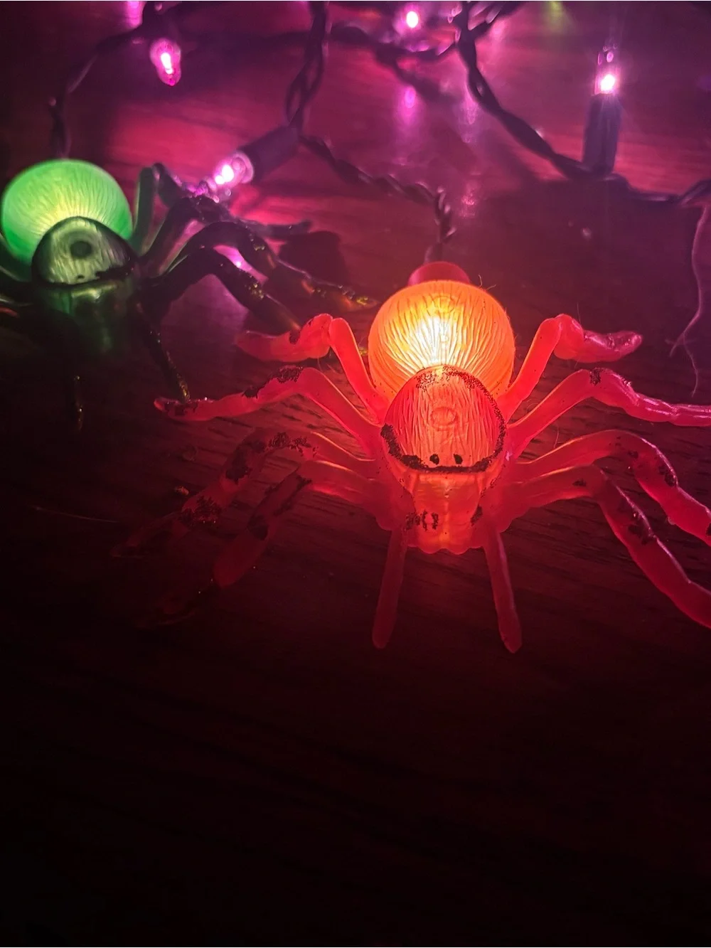 Halloween Tarantula Spider String Lights - Purple, Orange, Green Unused No Box